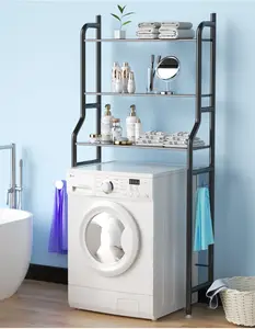 Экономия места в ванной комнате с 3 полками, стойка для стиральной машины, угловая стойка для ванной, органайзер для хранения