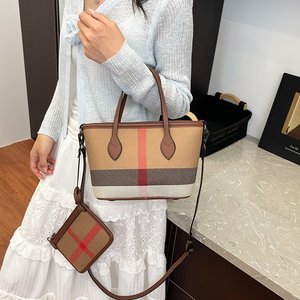 Sac fourre-tout élégant en PU texturé pour femme, édition été 2026, motif écossais minimaliste, personnalisation rapide - Product Image 4