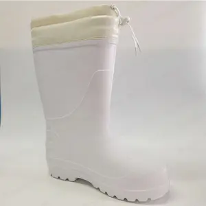 LXG, maldivler pazarı popüler yün astar ile beyaz yağmur çizmeleri anti-delinme tıbbi sıhhi hattı güvenlik gumboots HSR007