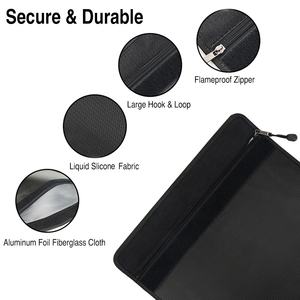 最高のシリコーン15 "x 11" 大型安全旅行ジッパーファイルオーガナイザー防水耐火ドキュメントバッグジュエリー/リポ/お金 - Product Image 6