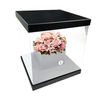 Boîte cadeau en carton de qualité pour fleurs, boîte transparente en PVC pour arrangement floral pour la Saint-Valentin