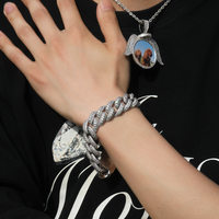 Mode Hip Hop Collier Glacé Argent 12mm Miami Cubain Lien Chaîne Hommes Femmes Figure Connexion Colliers