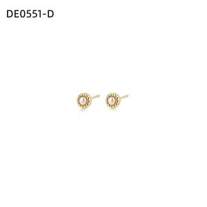 Pendientes de perlas Amy Amy, chapados en oro, perlas de imitación redondas, blancas, clásicas, para uso diario, joyería para mujer PE0551 - Product Image 1