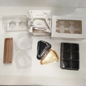 热卖新设计纸杯蛋糕盒12孔糕点塑料盒糕点透明铰链带盖塑料容器