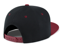 Topi Snapback Bordir Custom Pinggiran Datar Hitam & Maroon untuk Unisex, Dapat Disesuaikan, Gaya Klasik Streetwear