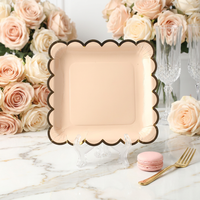 Assiettes en papier jetables écologiques élégantes à motif tourbillonnant vintage pour traiteur, buffet, dessert, mariage, fête, dîner