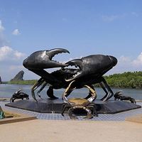 Sculpture de crabe en Bronze, Design populaire japonais, pour le décoration du jardin, grande taille