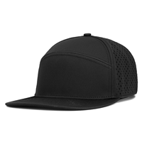 Gorra de Béisbol de Alta Calidad, Personalizada, de Secado Rápido, Impermeable, con Visera Plana, Estilo Americano de 6 Paneles, con Perforaciones Láser y Cierre a Presión