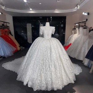 Wx359 Modern Ball Gown <b>Wedding</b> Dresses Luxury Full Lace Appliques Bridal Gowns Custom Made Floor-Length Chapel Train for - Product Image 3