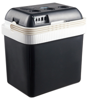 Mini-réfrigérateur portable 24L pour voiture et maison, glacière et chauffe-plat, alimentation DC 12V et prise AC