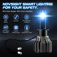 Ampoule de phare LED NOVSIGHT N39 Fan 72w 12v 10000LM Cob LED Éclairage Ampoule LED OEM Universelle Puissance Chip H7 Phare de voiture LED