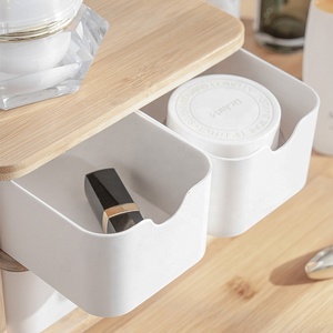 Carbonized Bamboo Wooden Desk Home <strong>Storage</strong> <strong>Drawer</strong> Organizer <strong>Boxes</strong> with 3 <strong>Drawers</strong> for Kitchen Office Livingroom Space Save - Product Image 2