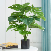 Plante artificielle Monstera Deliciosa de 2,3 pieds, petite plante en pot, fausse plante de type 'Cheese', pour la décoration de Noël, du Nouvel An et de Pâques, pour la maison et le bureau, écologique