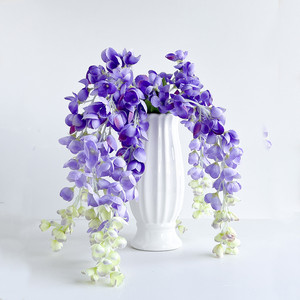 Vignes de glycine artificielles, fleurs artificielles violettes et blanches en plastique, décoration intérieure, décorations pour la maison - Product Image 1