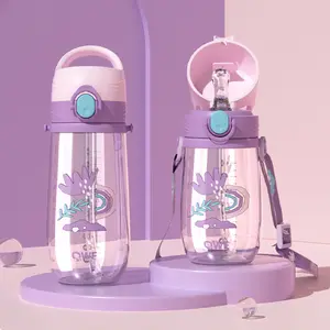 500毫升现代双酚a免费环保Tritan材料儿童水瓶儿童吸管婴儿吸管杯饮料奶瓶