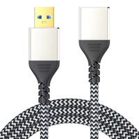 Cable de Extensión USB Trenzado de Alta Velocidad, Cable USB 3.0 Macho a Hembra, Cable Extensor para Smart TV, Laptop, PC, Notebook