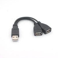 Dual USB 2.0 Stecker-zu-Buchse Y-Splitter-Adapter mit Nylon-Ummantelung für Daten- und Ladekabelverlängerung