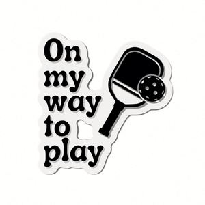 Imán Divertido para Coche con Diseño de Pickleball, Imán Promocional para Nevera con la Frase 'On My Way to Play' - Product Image 1