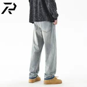 2023 Op Maat Gemaakte Herenkleding Mode Vintage Flare Jeans Heren Jeans Broek In Blauw