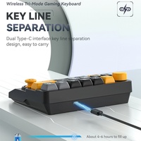 Clavier de jeu sans fil tri-mode W909 à 15 touches, clavier mécanique RGB, touches entièrement interchangeables à chaud, clavier de programmation de macros de jeu