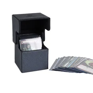 4 في 1 كيس بطاقات جلد مزدوج لغرفة مقسمة كيس بطاقات مغناطيسي محكم الغلق كيس تخزين بطاقات تجاري للساحرة / Yugioh / TCG