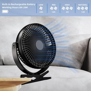 Ventilateur puissant rechargeable par USB 10000 mAh à longue autonomie pour les aventures en plein air, la pêche et le camping - Product Image 4