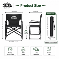 Chaise de camping pliable YUNJU OUTDOOR avec logo personnalisé, table latérale et porte-gobelet