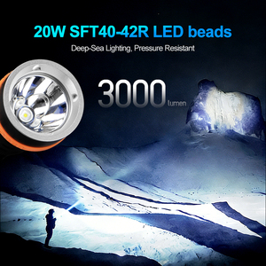 Torcia Subacquea Impermeabile 100M, 20W, Illuminazione Anfibia Brillante, Batteria Ricaricabile a Lunga Durata, <span class=keywords><strong>Luce</strong></span> Subacquea Robusta in Alluminio - Product Image 3