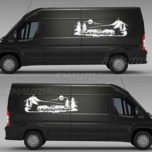 Juego de 2 pegatinas de vinilo de 150 cm para RV, diseño de árbol y montaña, decoración para caravana, remolque, camioneta - Product Image 3