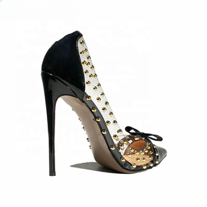 <span class=keywords><strong>Scarpe</strong></span> da <span class=keywords><strong>donna</strong></span> con tacco alto Sexy a punta di grandi dimensioni personalizzate all'ingrosso in PVC con borchie <span class=keywords><strong>scarpe</strong></span> da festa tacchi a spillo - Product Image 5