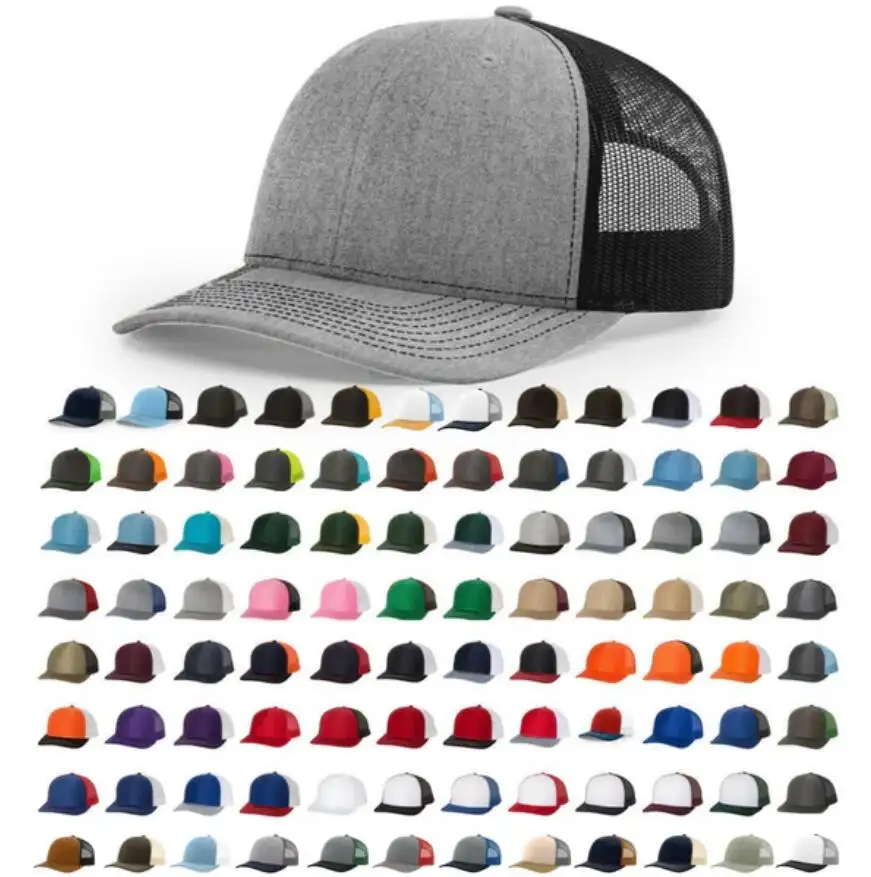 Richardson 112 forme chapeaux de camionneur avec logo personnalisé casquette maille chapeau snapback broderie casquettes de sport