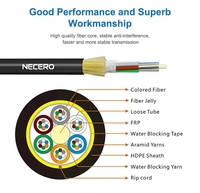 Kabel Serat Optik Udara UKCC ADSS 48 Core G652D Single Mode 200m Span Aramid Yarn IEC ITU-T