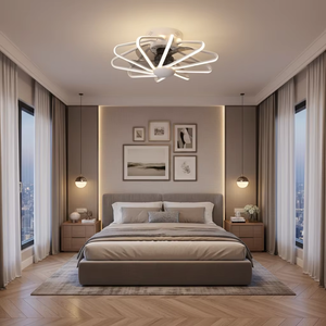 Industrial Style 5-Blade Metal <b>Ceiling</b> <b>Fan</b> with BLDC Motor, Reversible Airflow, Energy-Saving, Dimmable <b>LED</b> & Smart APP Control - Product Image 3