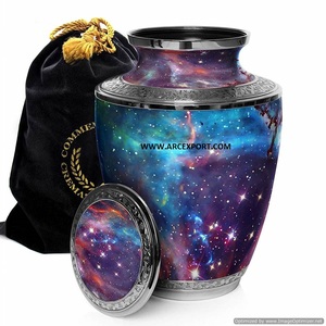 โกศตกแต่งสำหรับงานศพสีดำดีไซน์หรูหราทำจากทองเหลือง - Product Image 2