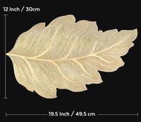 Ensemble de sets de table TUOTU en PVC de forme feuille dorée au design classique - Luxueux, réutilisable, écologique, résistant à l'huile et à la chaleur, décoratif