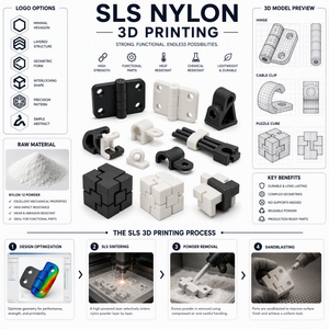 Service d'impression 3D personnalisé en nylon SLS, pièces fonctionnelles haute résistance, géométrie complexe, prototypes personnalisés pour l'automobile et l'industrie - Product Image 1