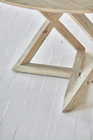 Meubles de salle à manger scandinaves simples en bois recyclé fabriqué en bois naturel Table ronde en bois massif ensemble 4 chaises