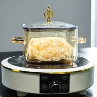 Casserole en verre borosilicate résistant à la chaleur, carrée, personnalisée, couleur ambre, avec poignée, pour la cuisine
