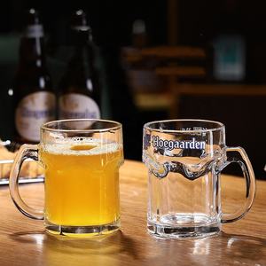 Vente en gros Pub Chope à bière 500ML Classic Barware Tasse en <span class=keywords><strong>verre</strong></span> à bière personnalisée <span class=keywords><strong>Hoegaarden</strong></span> - Product Image 4