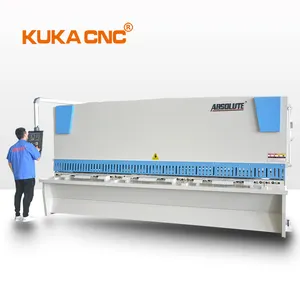 Mesin pemotong ayun hidrolik, mesin pemotong baja tahan karat CNC otomatis penuh besar QC12K-6 * 3200