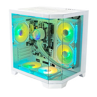 Boîtier PC ATX Pcooling avec panneau latéral en verre trempé ouvrable, meuble de bureau pour tour d'ordinateur de jeu