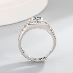 Bague pour homme élégante et généreuse en ZIRCON carré de 2 carats sertie <span class=keywords><strong>d</strong></span>'étoiles scintillantes, bague tendance pour homme - Product Image 2
