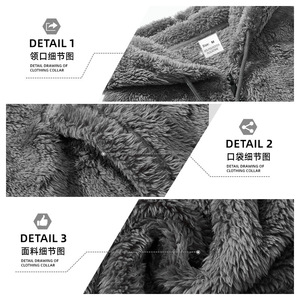 Chaqueta con capucha de forro polar grueso para hombre, estilo casual, cálida y transpirable, para otoño y primavera, con cremallera, talla 24 - Product Image 3