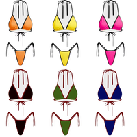 Set Bikini Mini Kaos T-Shirt Pakaian Pantai 2 Potong Set Wanita Musim Panas Custom Moq 50 Potong