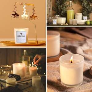 GOOPURE, 12 шт., пустые матовые стеклянные банки для свечей объемом 7 унций с деревянными крышками для изготовления свечей, оптом, чистые контейнеры для свечей - Product Image 5