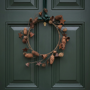 Rustic Handmade <b>Pinecone</b> Wreath Round Natural Wood Christmas Decorative Flowers Unlit Single-piece Package - Product Image 4