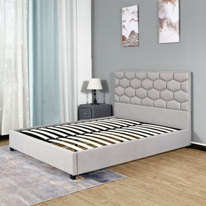 Lit double en bois massif, grand format, avec <span class=keywords><strong>sommier</strong></span> à lattes, démontage et montage faciles, vente en gros en Chine - Product Image 3