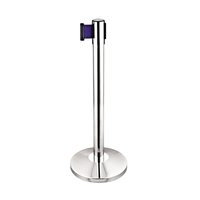 Barrière de gestion de file d'attente rétractable en acier inoxydable simple