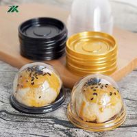 Boîtes à cupcakes miniatures jetables en PET transparent doré YuXuan personnalisées, boîte à gâteau blister avec couvercle, qualité alimentaire, impression UV, recyclable