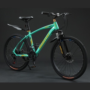 Vélo de montagne 26/27,5 pouces 21/24 vitesses, pédale ordinaire, cadre en acier <span class=keywords><strong>carbone</strong></span>, <span class=keywords><strong>fourche</strong></span> à suspension, double frein à disque - Product Image 3